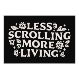 Pôster Pare de rolar citações de doomscrolling estéticas