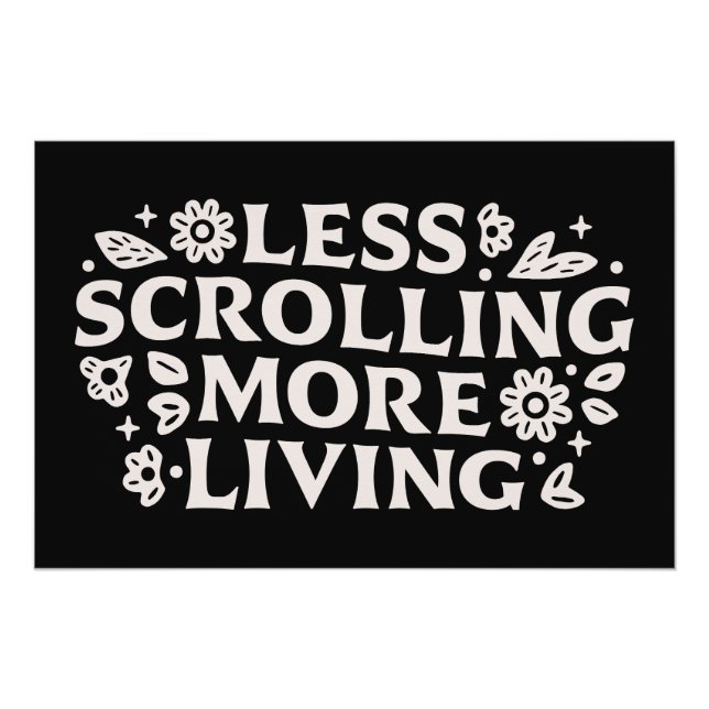 Pôster Pare de rolar citações de doomscrolling estéticas (Frente)