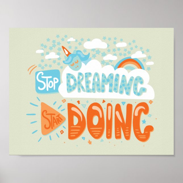 Poster Pare de sonhar, comece a fazer amor (Frente)