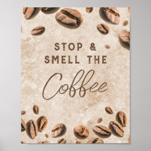 Poster Pare e cheire a casa do café da cozinha Barista