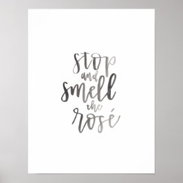 Pôster Pare e cheire a Rosa - Arte do carrinho de Bar