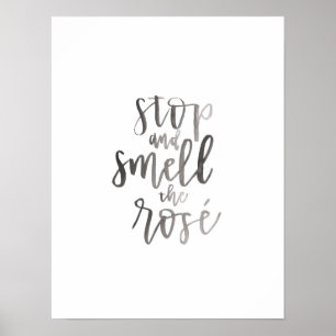 Pôster Pare e cheire o Rose - arte do carro de bar