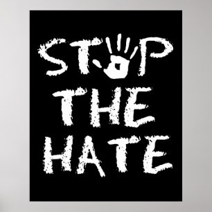 Poster Pare o anti-semitismo Racismo e Ódio Pare o Ódio
