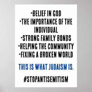 Poster Pare o Antisemitismo O Que o Judaísmo Realmente É