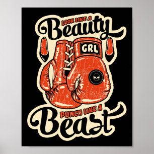 Poster Pareça Uma Beleza Soco Como Uma Fera' Boxe Ou K