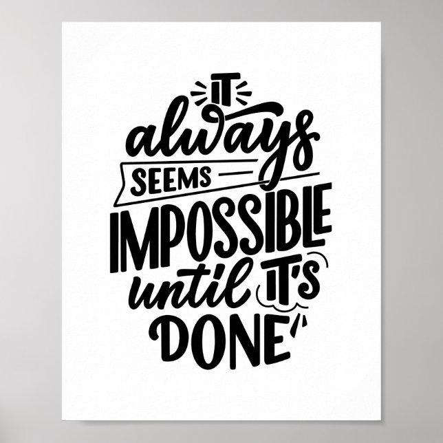 Poster Parece sempre impossível até que seja feito (Frente)