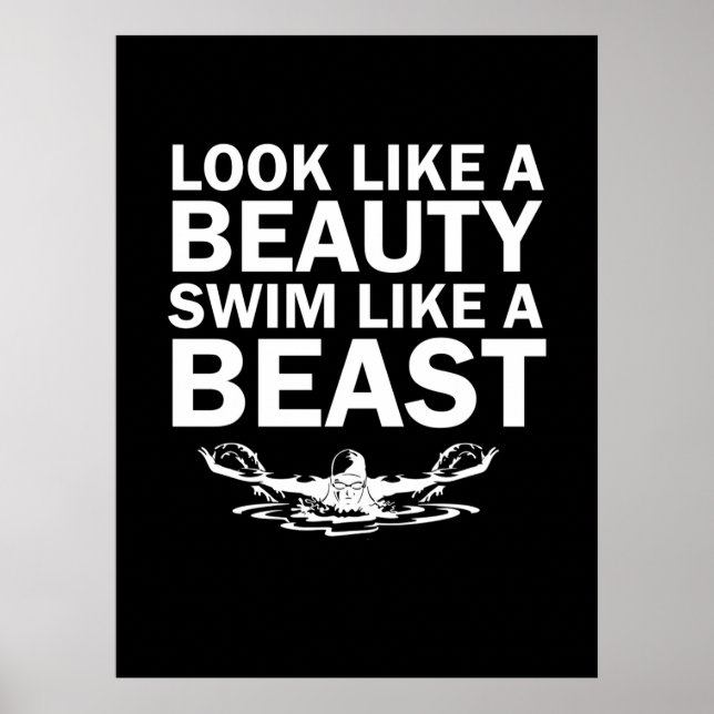 Poster Parece Uma Natação De Beleza Como Uma Besta (Frente)