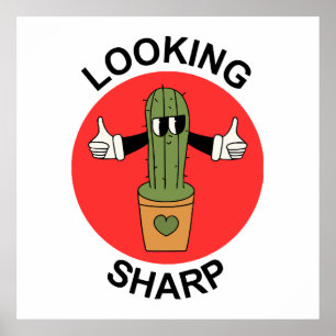 Poster Parecendo Sharp Cactus Pun