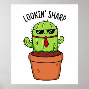 Poster Parecendo Sharp Engraçado Cactus Pun