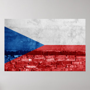 Poster Parede de bandeira checa