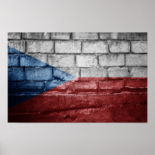Poster Parede de bandeira checa