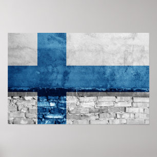 Poster Parede de bandeira da Finlândia