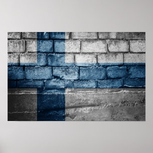 Poster Parede de bandeira da Finlândia