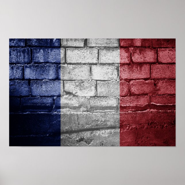 Poster Parede de bandeira da França (Frente)