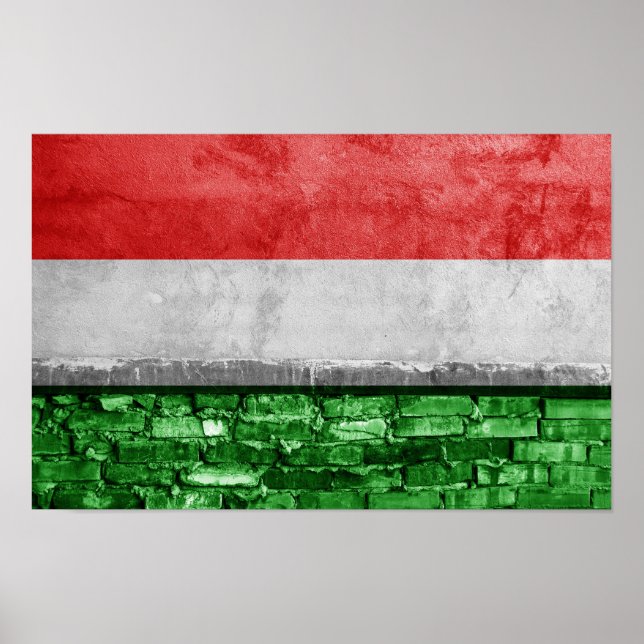 Poster Parede de bandeira da Hungria (Frente)