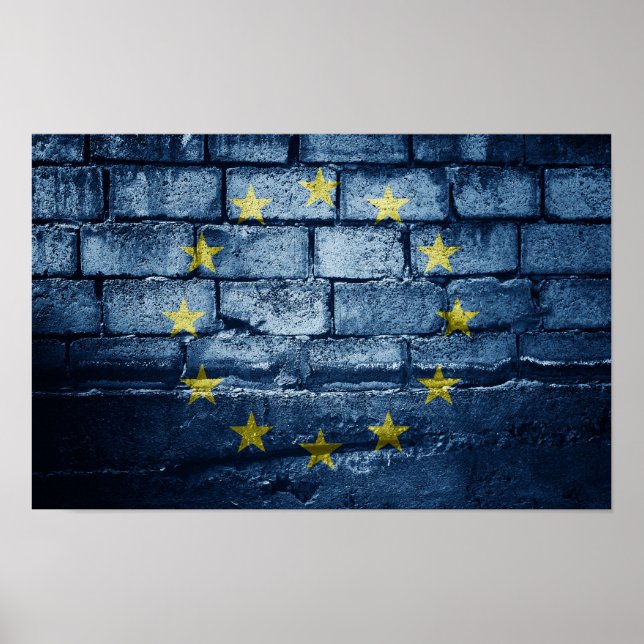 Poster Parede de bandeira da UE (Frente)