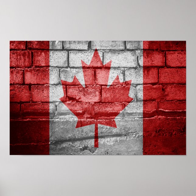 Poster Parede de bandeira do Canadá (Frente)