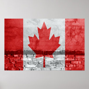 Poster Parede de bandeira do Canadá