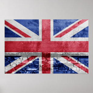 Poster Parede de bandeira do Reino Unido