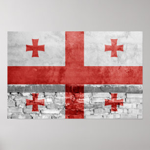Poster Parede de bandeira georgiana
