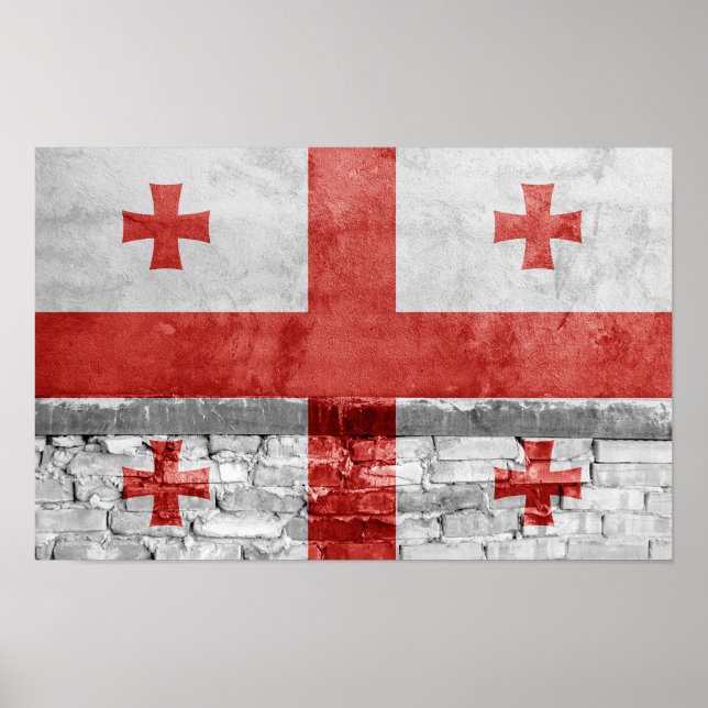 Poster Parede de bandeira georgiana (Frente)