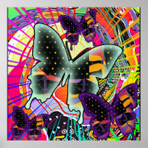 Parede de Borboletas em Abundância