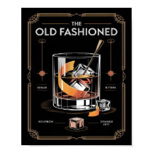 Parede de Coquetel Old Fashioned Art Déco