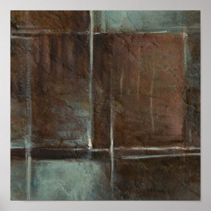 Pôster Parede de de tijolos de Cinza