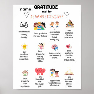 Poster Parede de Gratidão para Coraçãozinho