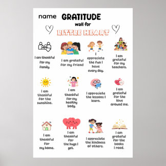Poster Parede de Gratidão para Coraçãozinho