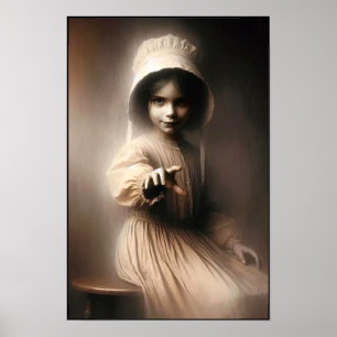 Poster Parede de Menina Assustadora da Era Vitoriana