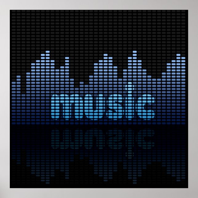 Pôster Parede de Ondas de Música do Equalizador Digital (Frente)