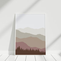 Parede de Paisagem Montanhosa Abstrata em Tons Ter