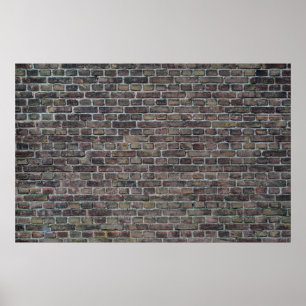 Poster Parede de tijolos velha parede escura