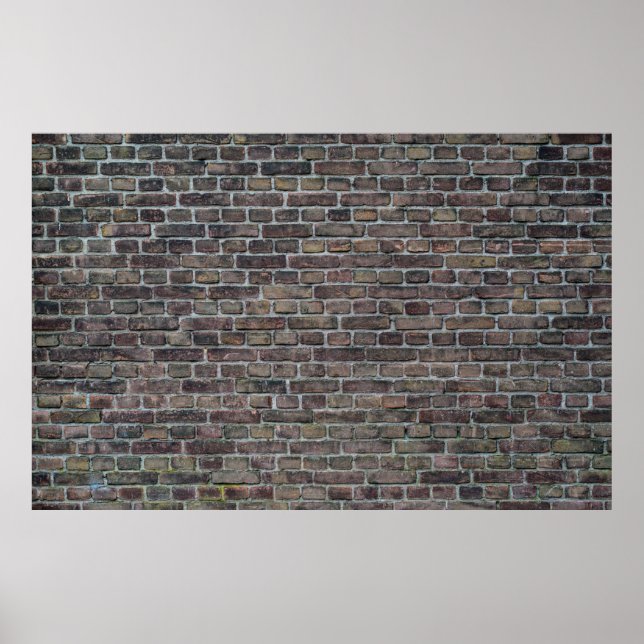 Poster Parede de tijolos velha parede escura (Frente)