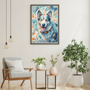 Poster Parede dos Cachorros Arte/ tom azul [3/3]