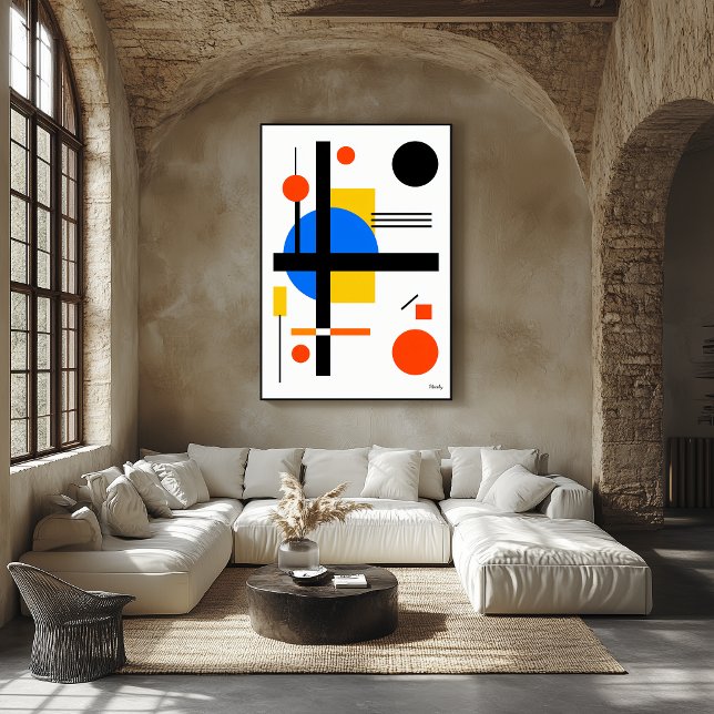 Poster Parede Geométrica Abstrata Minimalista Bauhaus Mod (Criador carregado)