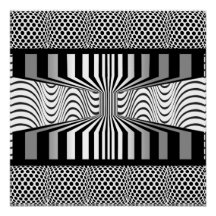 Parede Ocular Arte Preta e Branca