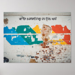 Poster Parede pintada antiga com grafite