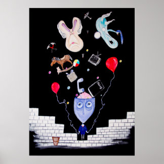 Poster Parede rosa 20x28