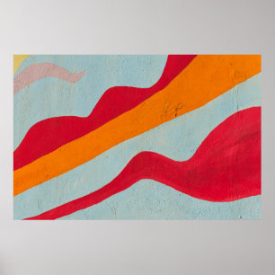 Poster Parede vermelha e amarela pintada