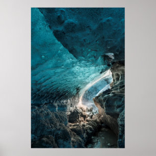 Poster Paredes Azuis De Uma Caverna De Gelo