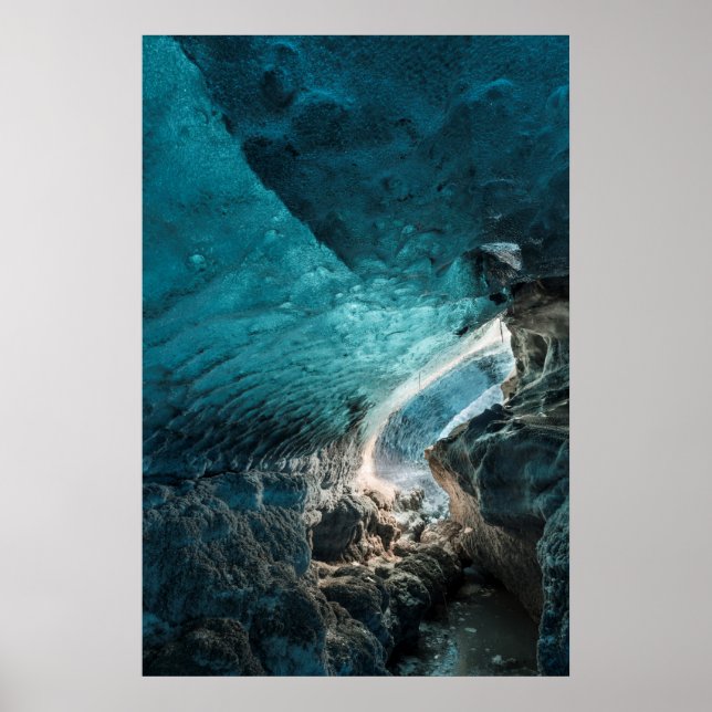 Poster Paredes Azuis De Uma Caverna De Gelo (Frente)