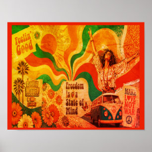 Poster Paredes com Gíria Groovy dos Anos 70 Estilo Retro