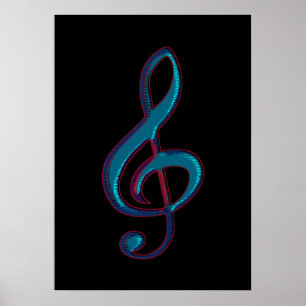 Pôster paredes de decoração de notas musicais clavadas