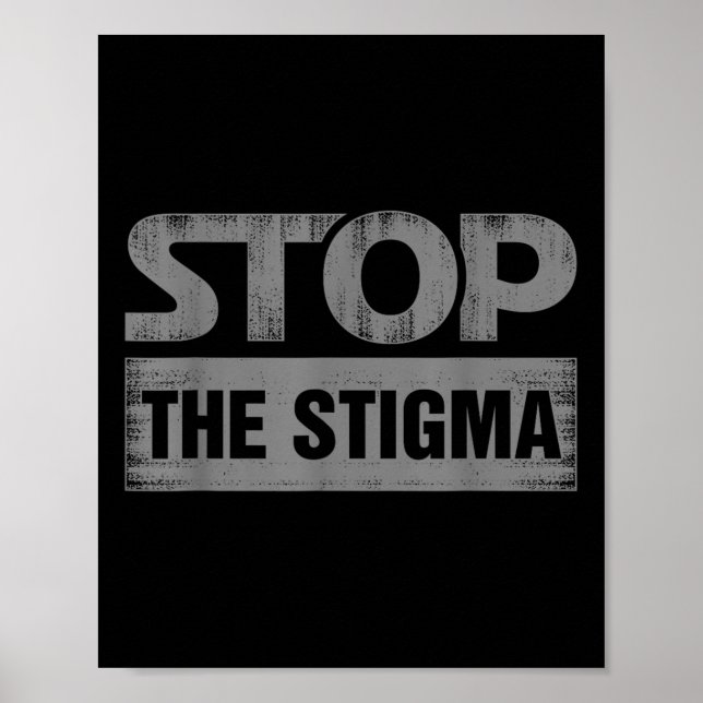 Poster Parem Com A Consciência Da Saúde Mental Estigma (Frente)