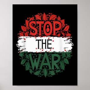 Poster Parem com a guerra, a guerra, a Palestina livre, a
