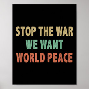 Poster Parem com a Guerra - Queremos Paz Mundial - Estilo