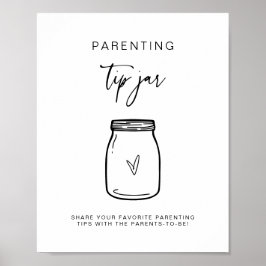 Poster Parentalidade Dica Jar Sinal Chá de fraldas Decor