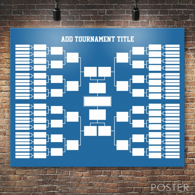 Pôster Parêntese de torneio desportivo para 64 equipes (Custom Tournament Bracket)